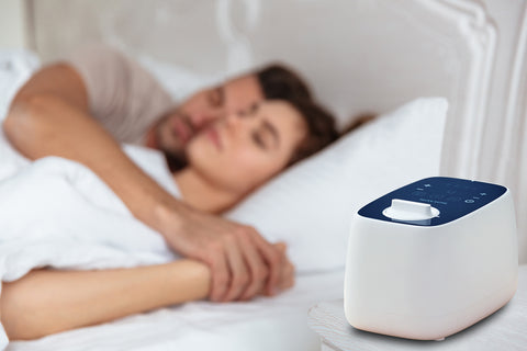 Couple sleeping soundly with the Navien Mate EQM 350 Water Heated Mattress Pad